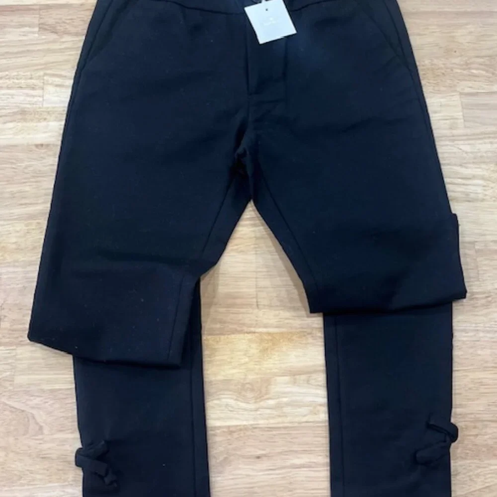 Kate Spade Black  Ribbon Pants, Kids Size 12 - Picture 2 of 9
